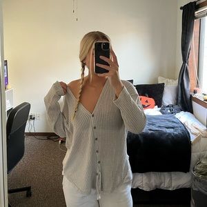 Light Grey Button Up Sweater